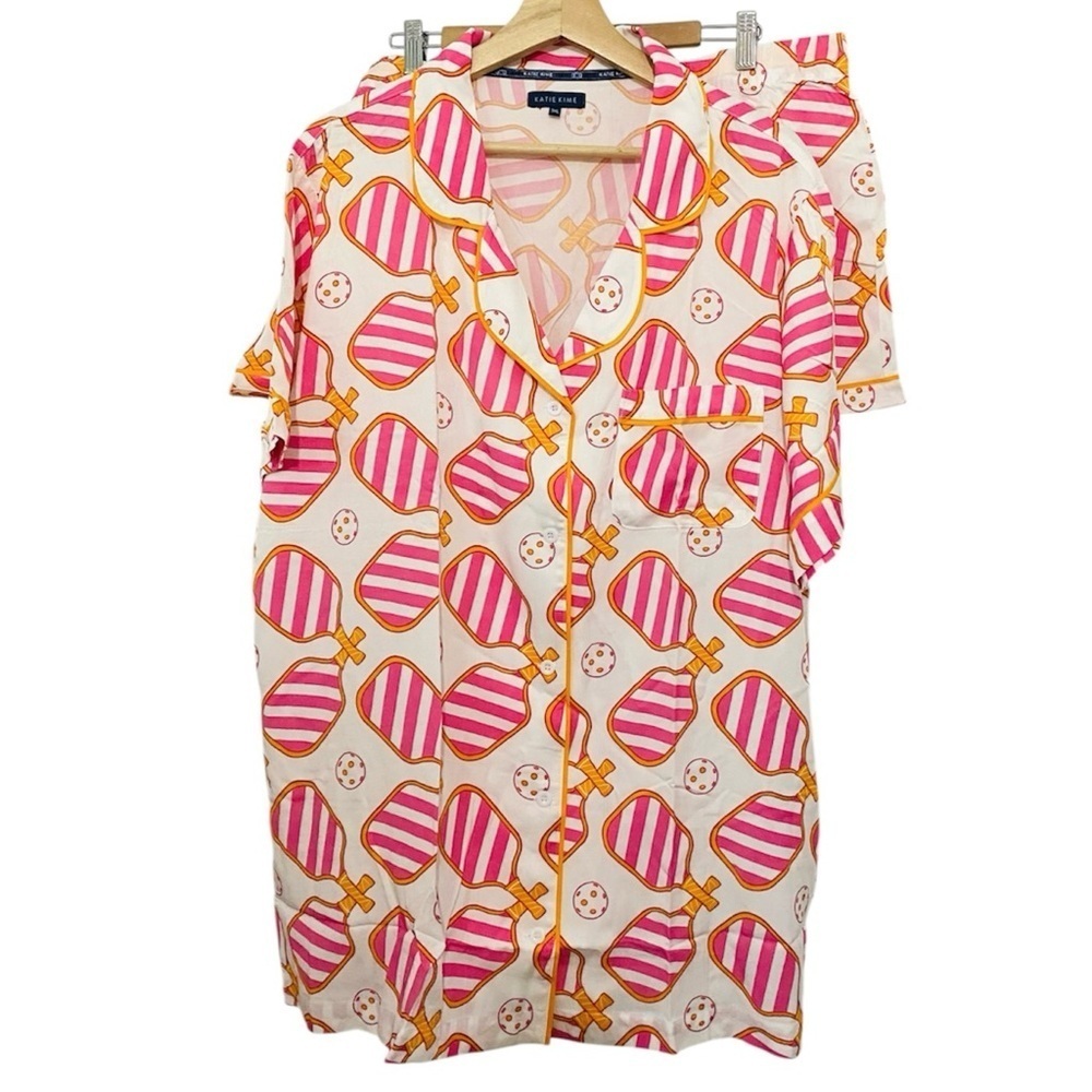 New Katie Kime Pickleball Novelty Print Pajama Short Set NWOT Size 3XL / 2XL - Picture 6 of 16